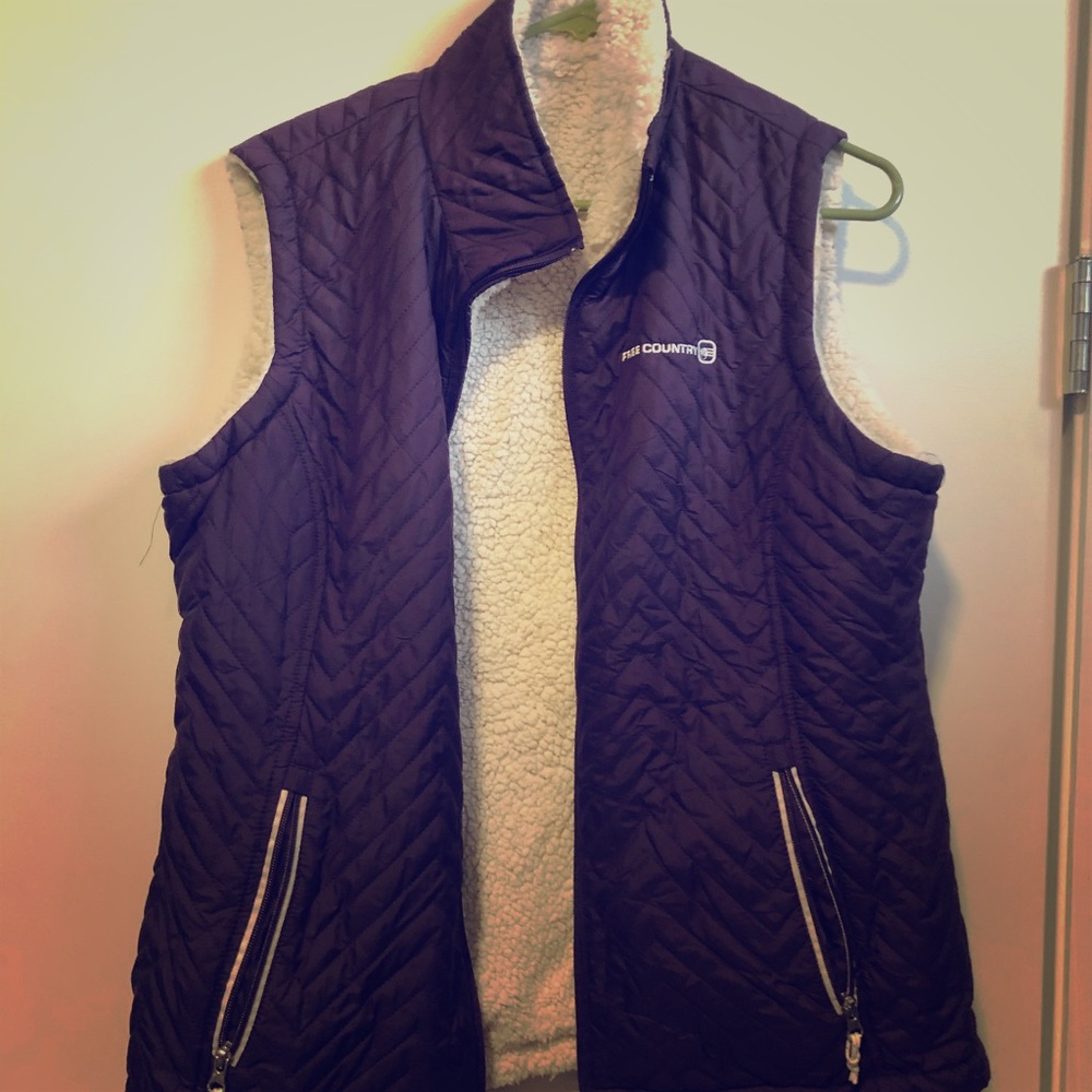 Free country faux fur lined vest